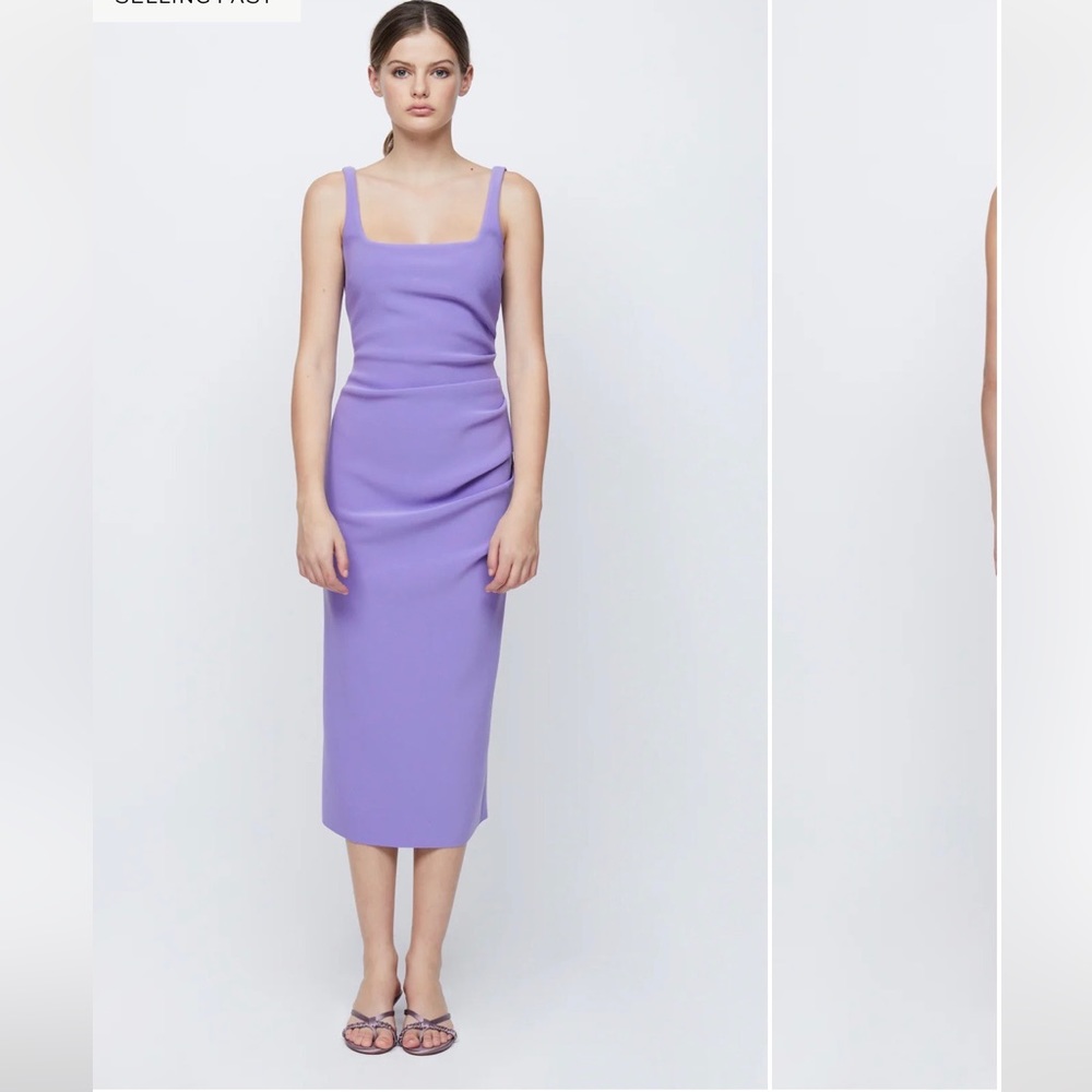 Bec and bridge Karina tuck midi dress purple